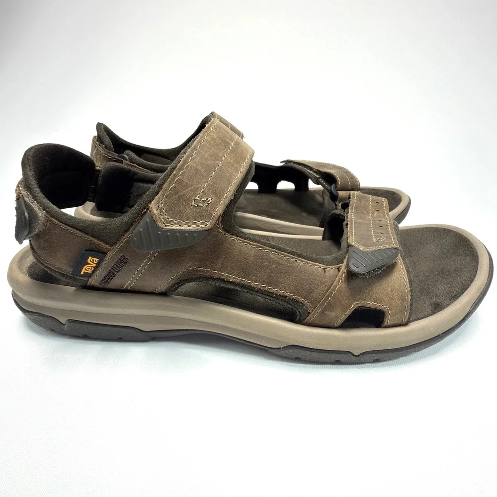 Teva Terra Fi Lite Leather Sport Sandals Men's Size 13 Brown Hiking Outdoor